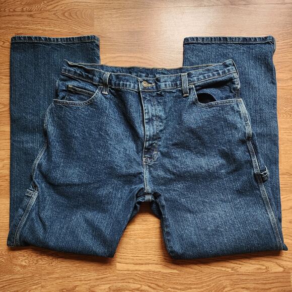 Dickies Carpenter Jeans Mens Size 36x32 Blue Denim Utility Workwear Blue - Picture 1 of 11